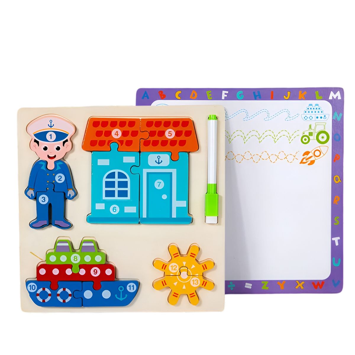 GENERICO - Rompecabeza Didactico Profesiones 4 En 1 + Tablero Marcador