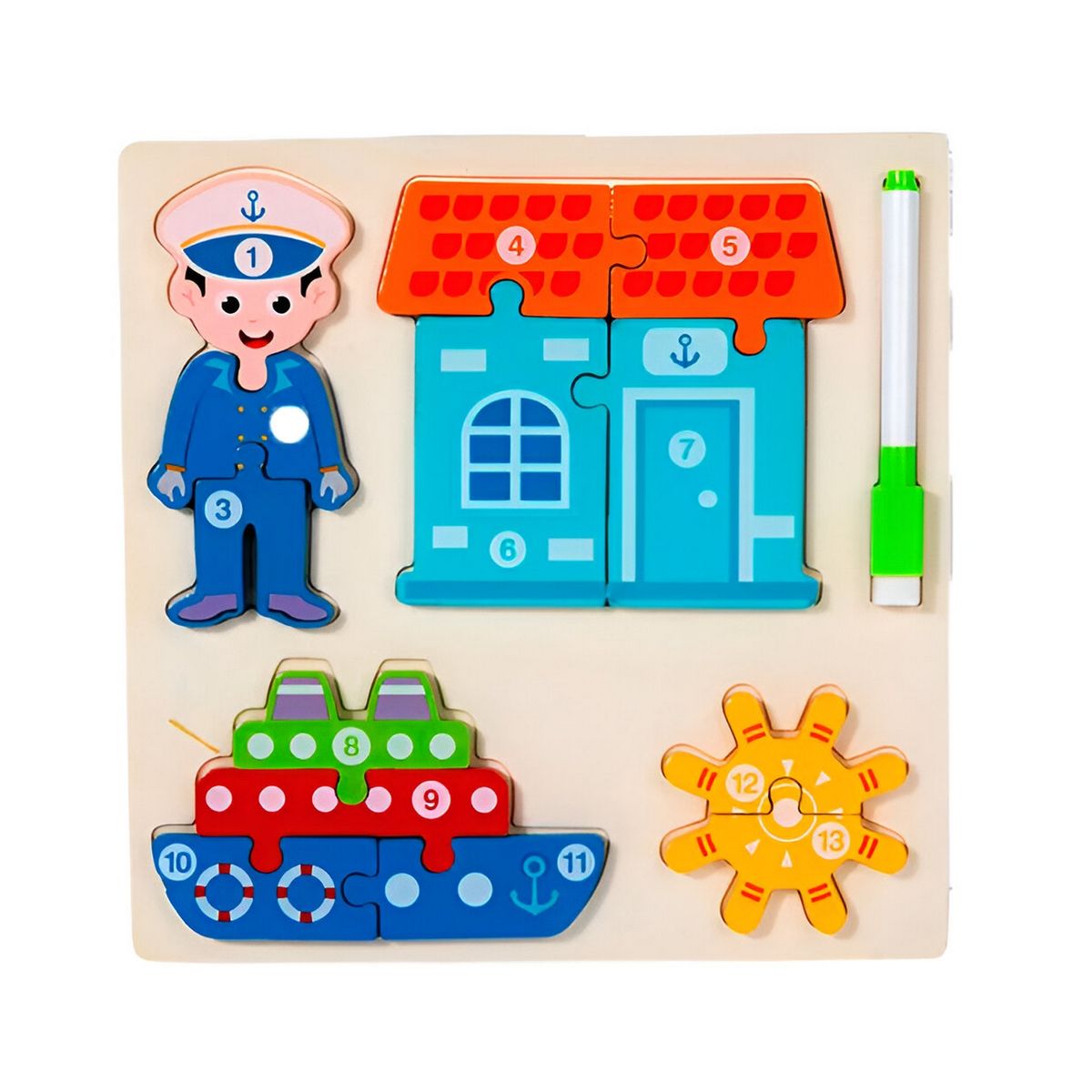 GENERICO - Rompecabeza Didactico Profesiones 4 En 1 + Tablero Marcador