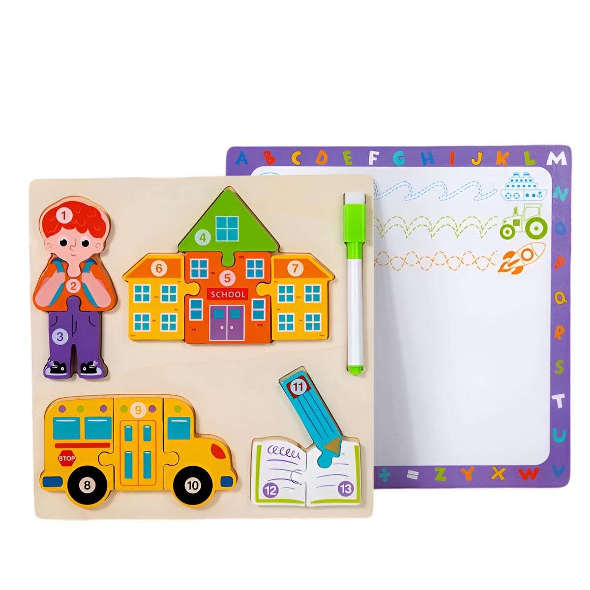 GENERICO - Rompecabeza Didactico Profesiones 4 En 1 + Tablero Marcador