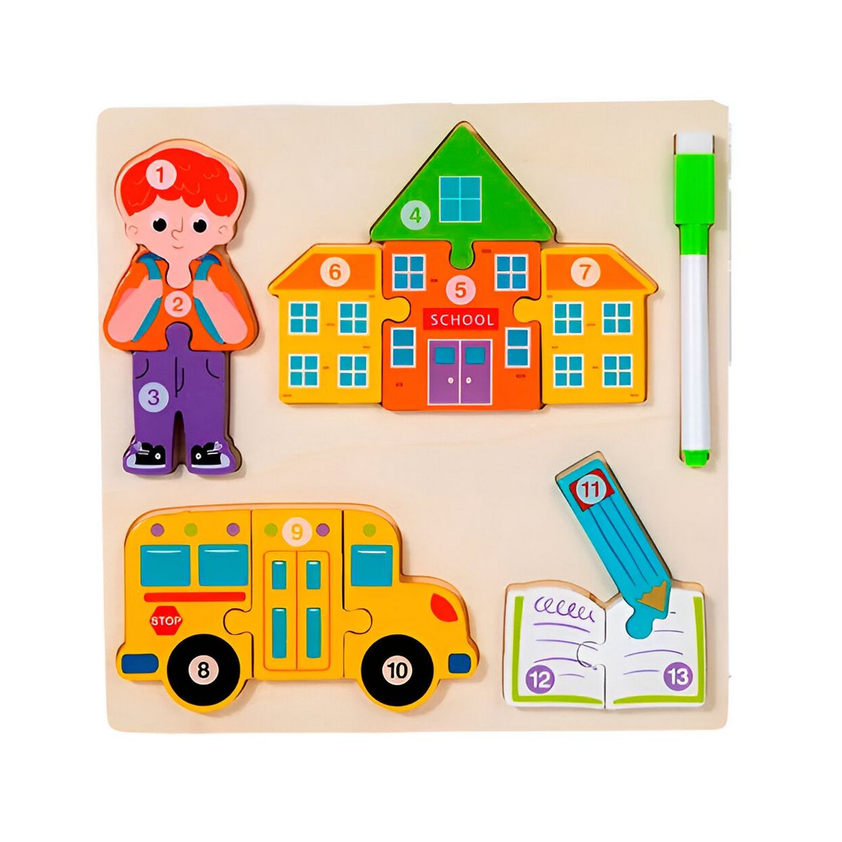 GENERICO - Rompecabeza Didactico Profesiones 4 En 1 + Tablero Marcador