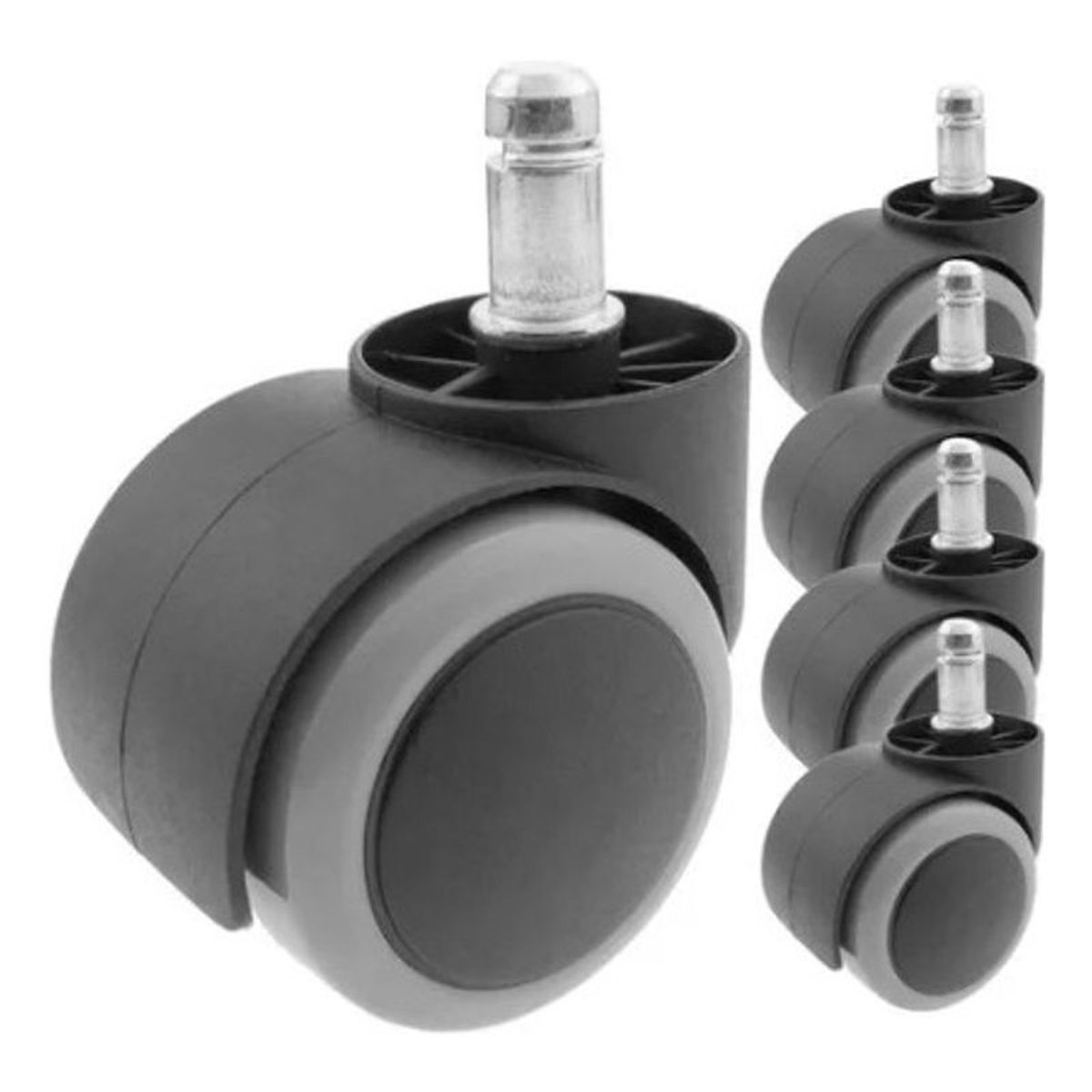 GENERICO - 5 Rodachinas Ruedas Para Silla De Oficina Recubrimiento Goma
