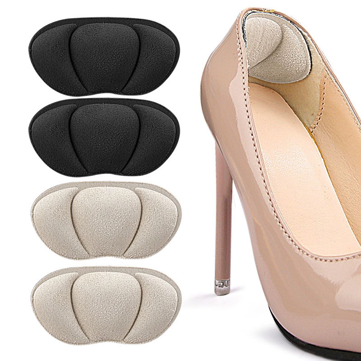 GENERICO - Almohadillas para Talón Adhesivas Antideslizantes - Beige