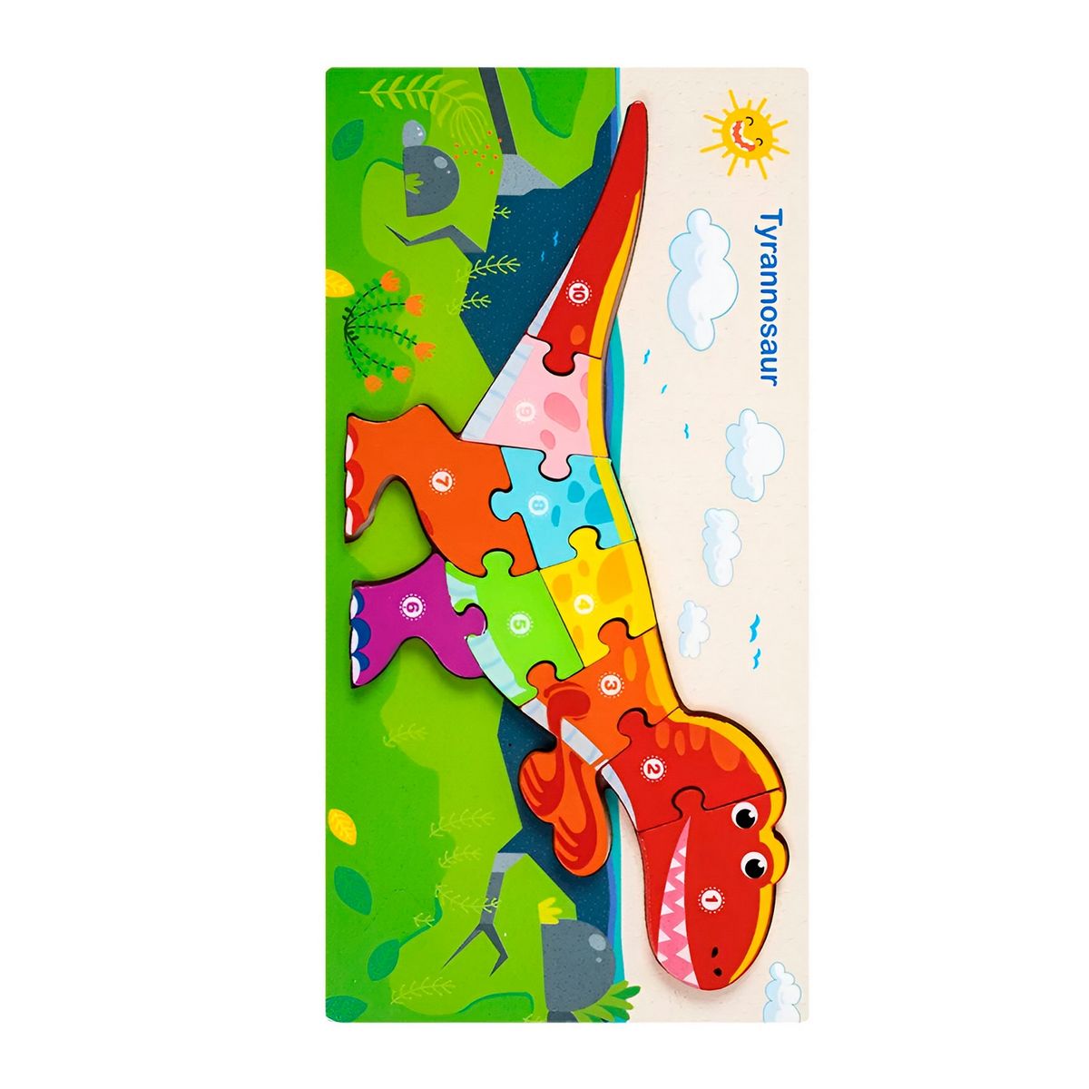 GENERICO - Rompecabeza Didactico Animal Selva + Reloj Tablero Marcador