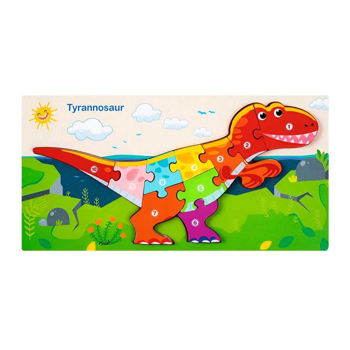 GENERICO - Rompecabeza Didactico Animal Selva + Reloj Tablero Marcador