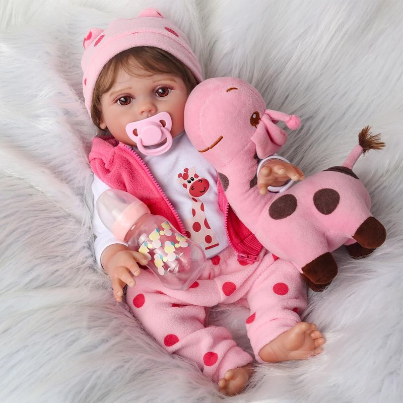 GENERAL - Muñeca Bebé Real Reborn / 45 Cm + Accesorios y Juguete Jirafa