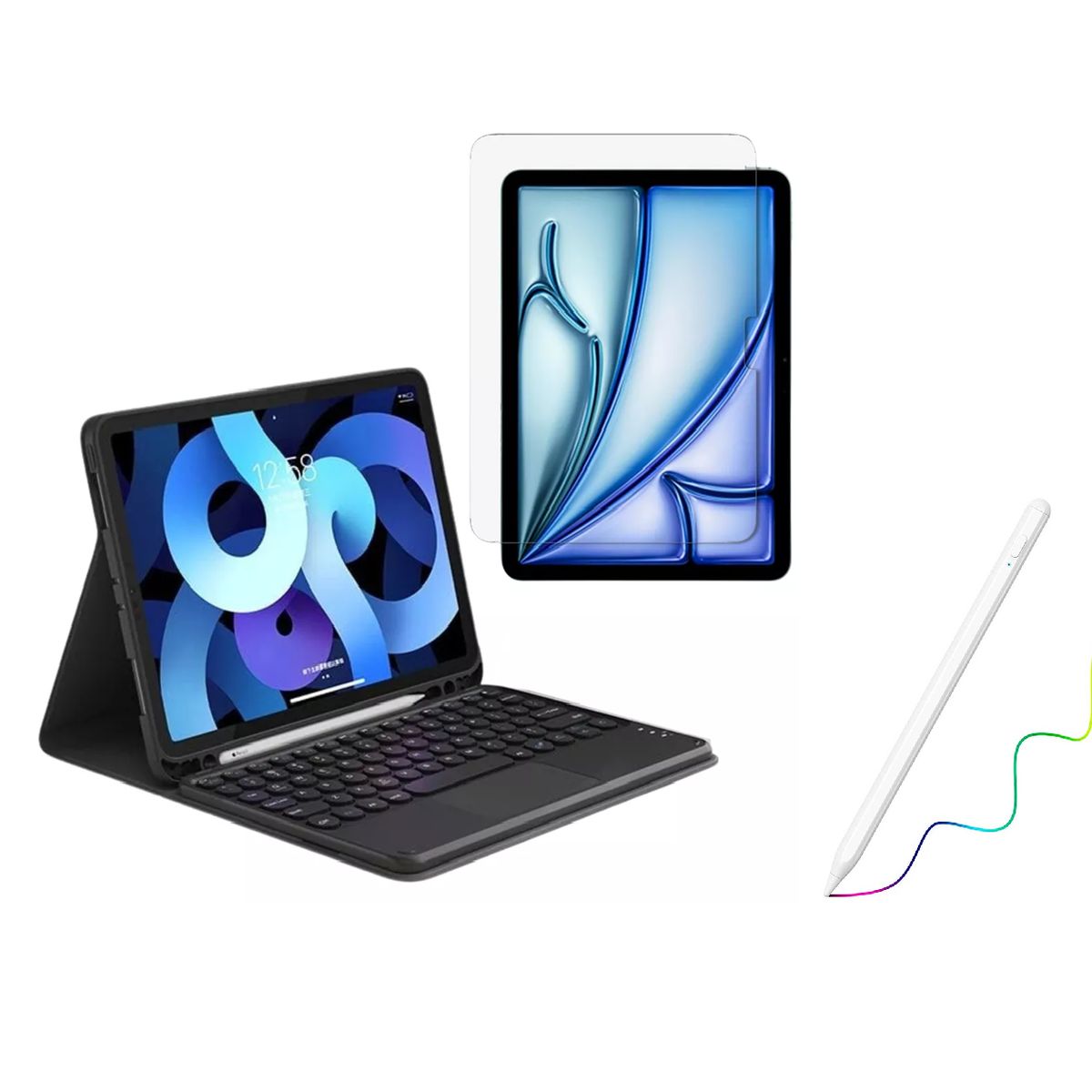 GENERICO - funda Estuche Teclado Touchpad Para ipad 10ma gen + lapiz + vidrio