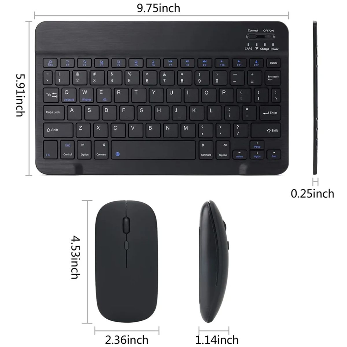 GENERICO - Kit De Mouse Teclado Bluetooth Para Tablet- celular-pc