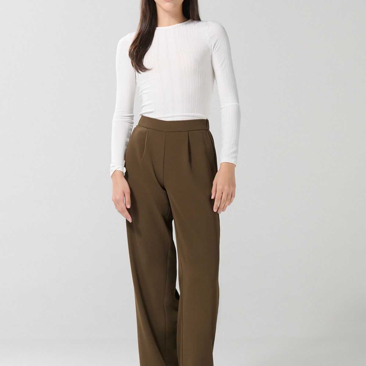 KOAJ - KOAJ Camiseta manga larga crema clara con escote posterior Mujer