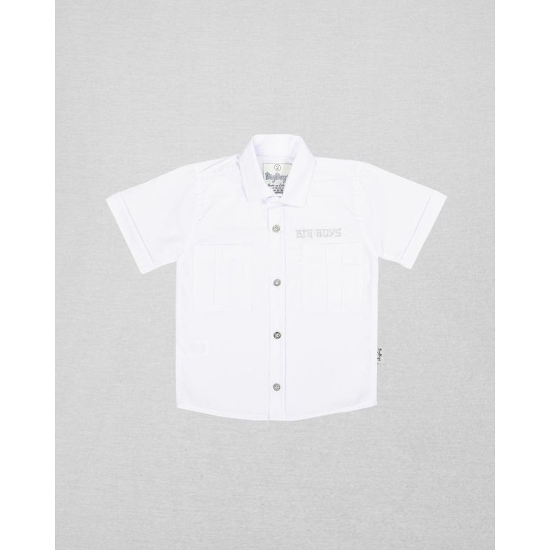 BIGBOYS - Camisa Manga Corta Aventura Blanca Niño