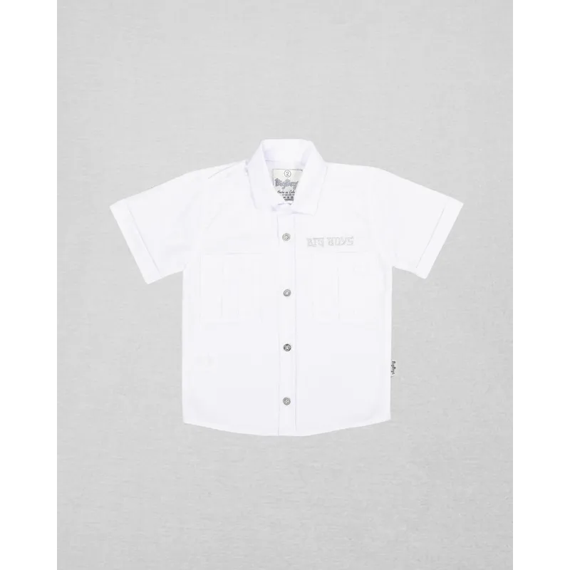 BIGBOYS - Camisa Manga Corta Aventura Blanca Niño