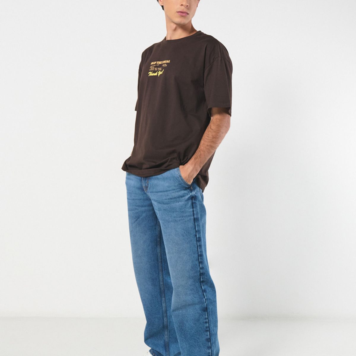 KOAJ - KOAJ Jean 90´S azul claro con bota ancha, tiro medio y bolsi