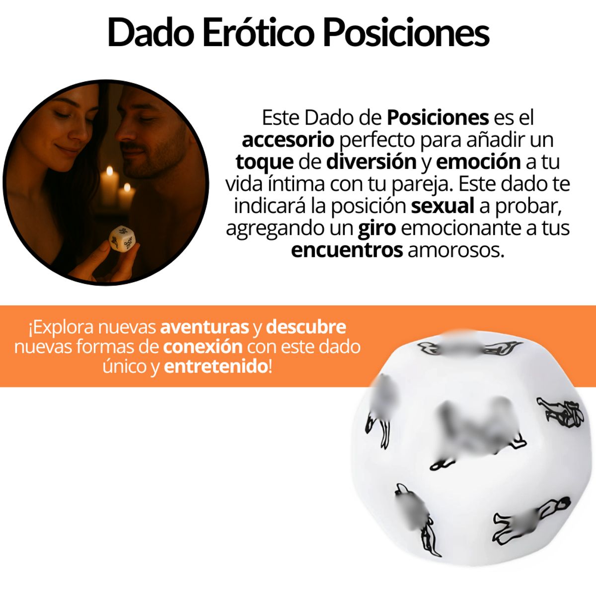 GENERICO - Dado Erótico 12 Posiciones Juego De Mesa Adultos Parejas
