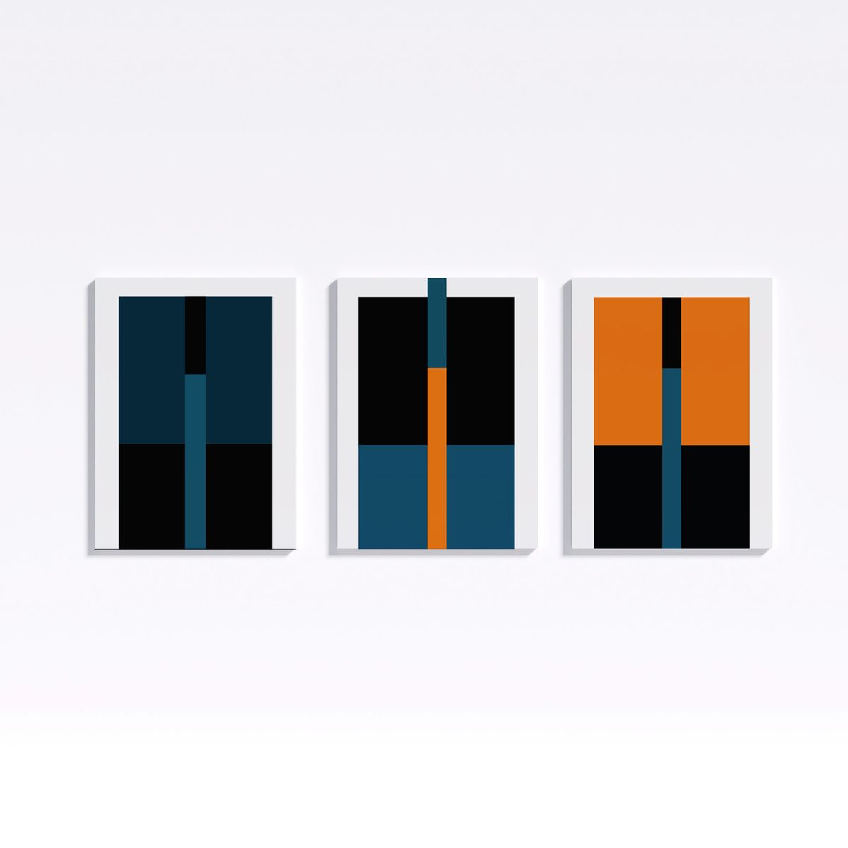 GAMA DIGITAL - Cuadros Triptico Nordic Geometric 37 cm x 50 cm