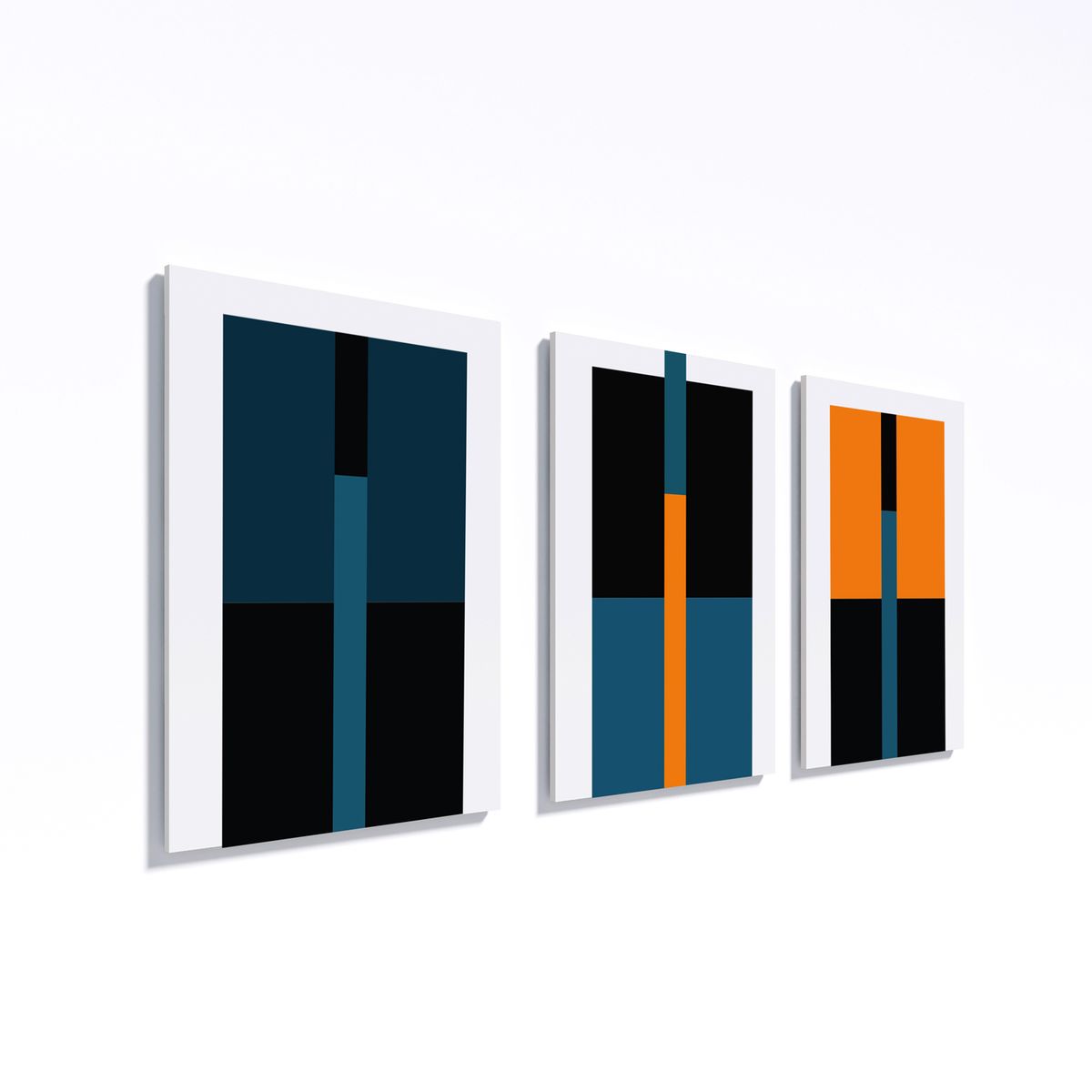 GAMA DIGITAL - Cuadros Triptico Nordic Geometric 37 cm x 50 cm
