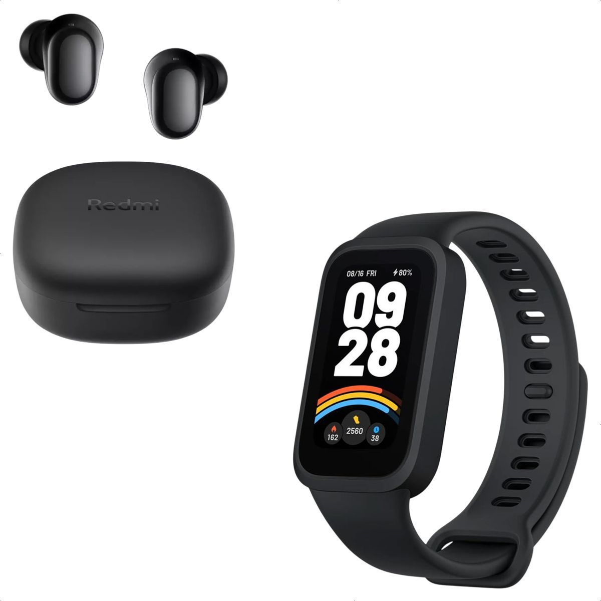 XIAOMI - Combo Xiaomi: Pulsera Inteligente Smart Band 9 Active + Buds 6 Play, Negro
