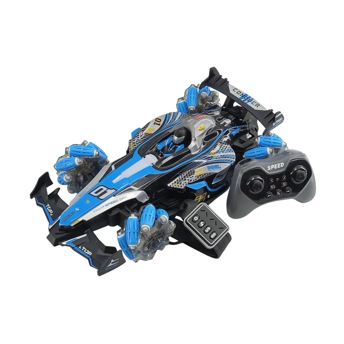 JUGUETERIA EXPRESS - Carro Control Remoto Carreras Luz Humo Sensor mano