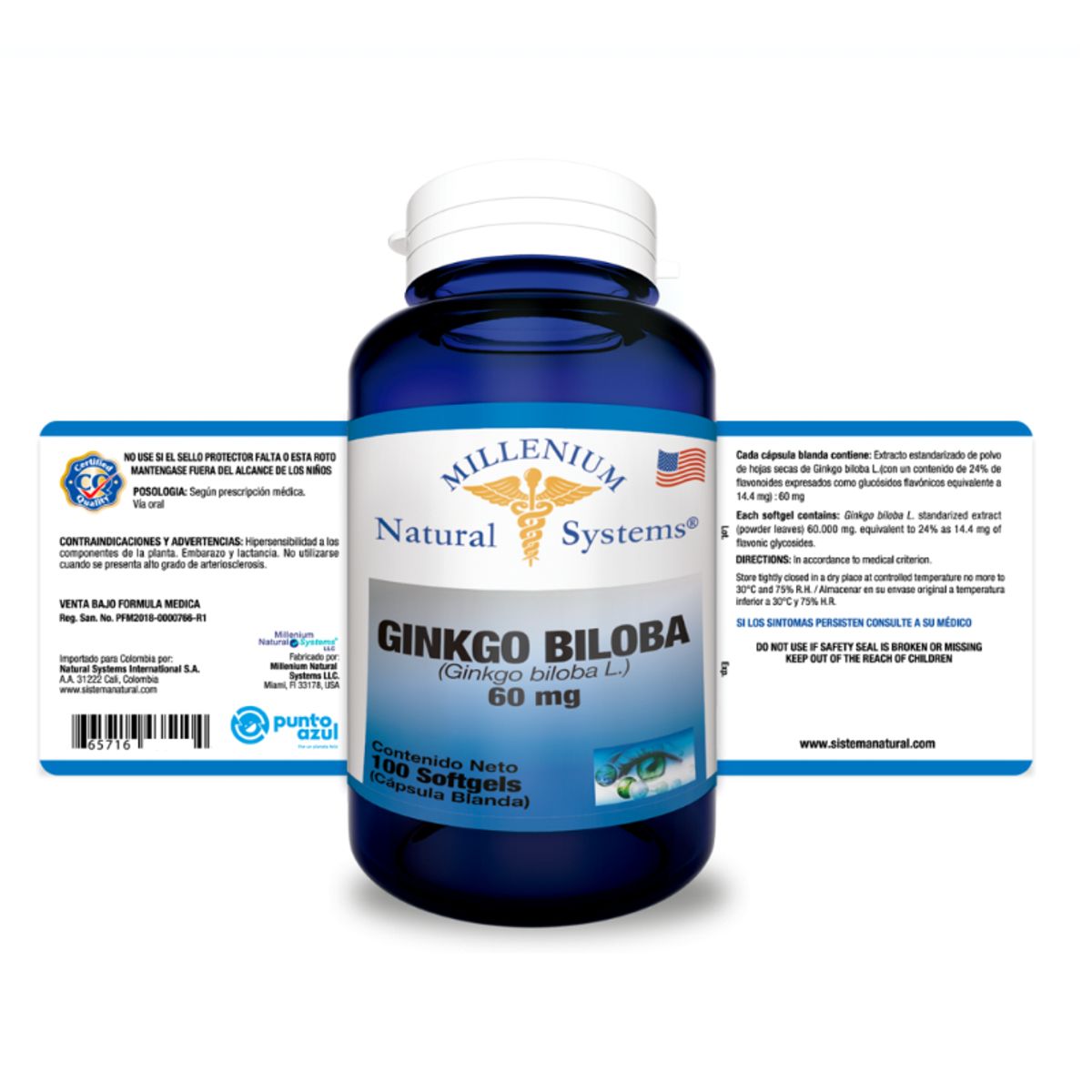 NATURAL SYSTEM - ALIMENTO CON FLAVONOIDES  /GINKGO BILOBA X 100 SOFTGELS