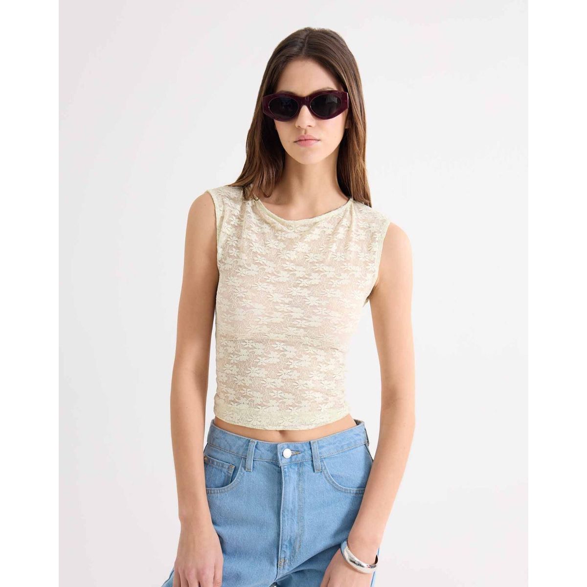SEVEN SEVEN - Camiseta Para Mujer Manga Corta Cuello Redondo Color Beige Marca Seven Seven #28096445