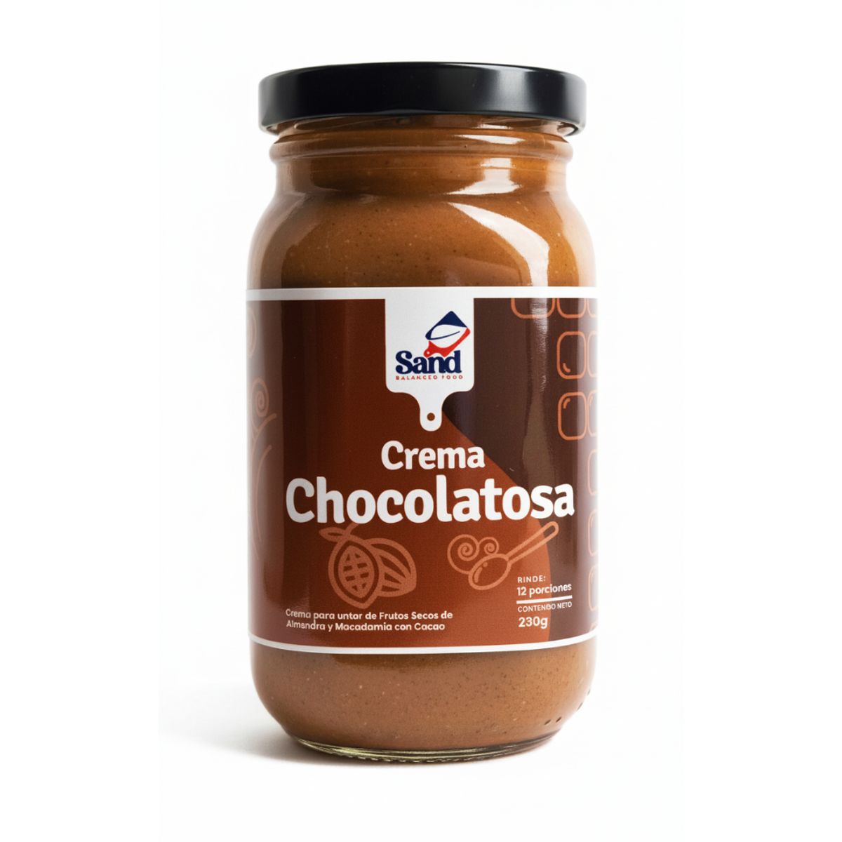 SAND BALANCED FOOD - Crema chocolatosa sin azucar natural 100%  230 gramos Sand