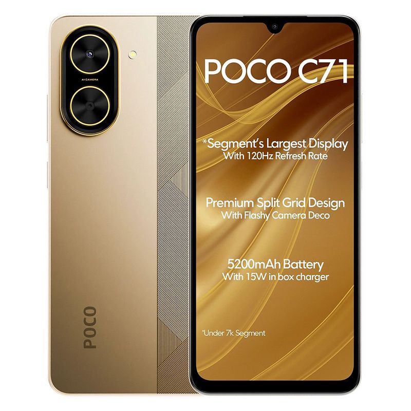 XIAOMI - Celular Xiaomi POCO C71 64GB 3GB RAM Ampliable a 6GB Dorado