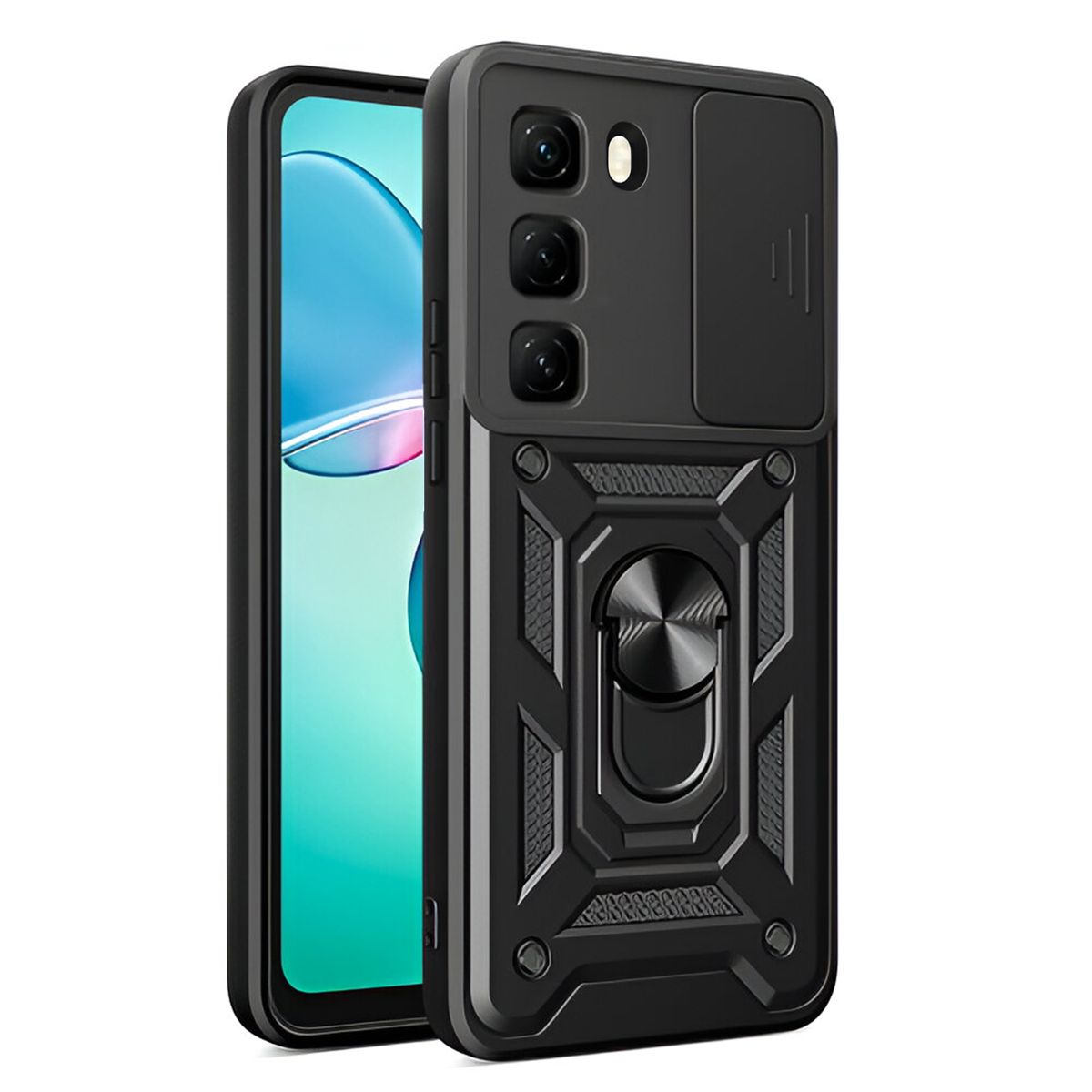 GENERICO - Funda Estuche Case Slider Compatible Con Infinix Hot 60 Pro Plus Negro