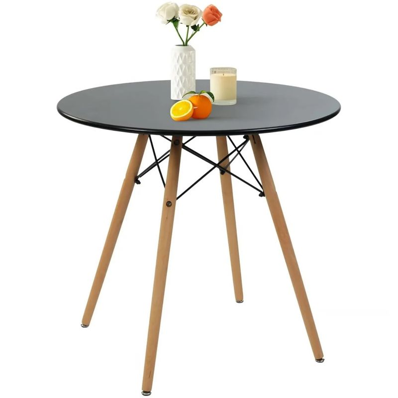 ZER - Mesa de Comedor Eames Redonda Madera Con Patas De Madera Haya