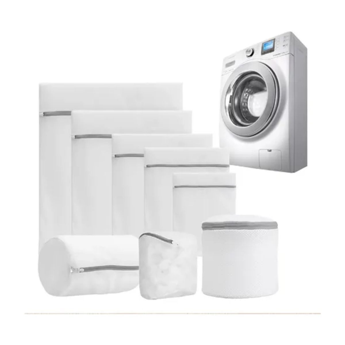 GENERICO - Set X8 Bolsas Malla Fina Para Lavar Ropa Delicada Lavadora