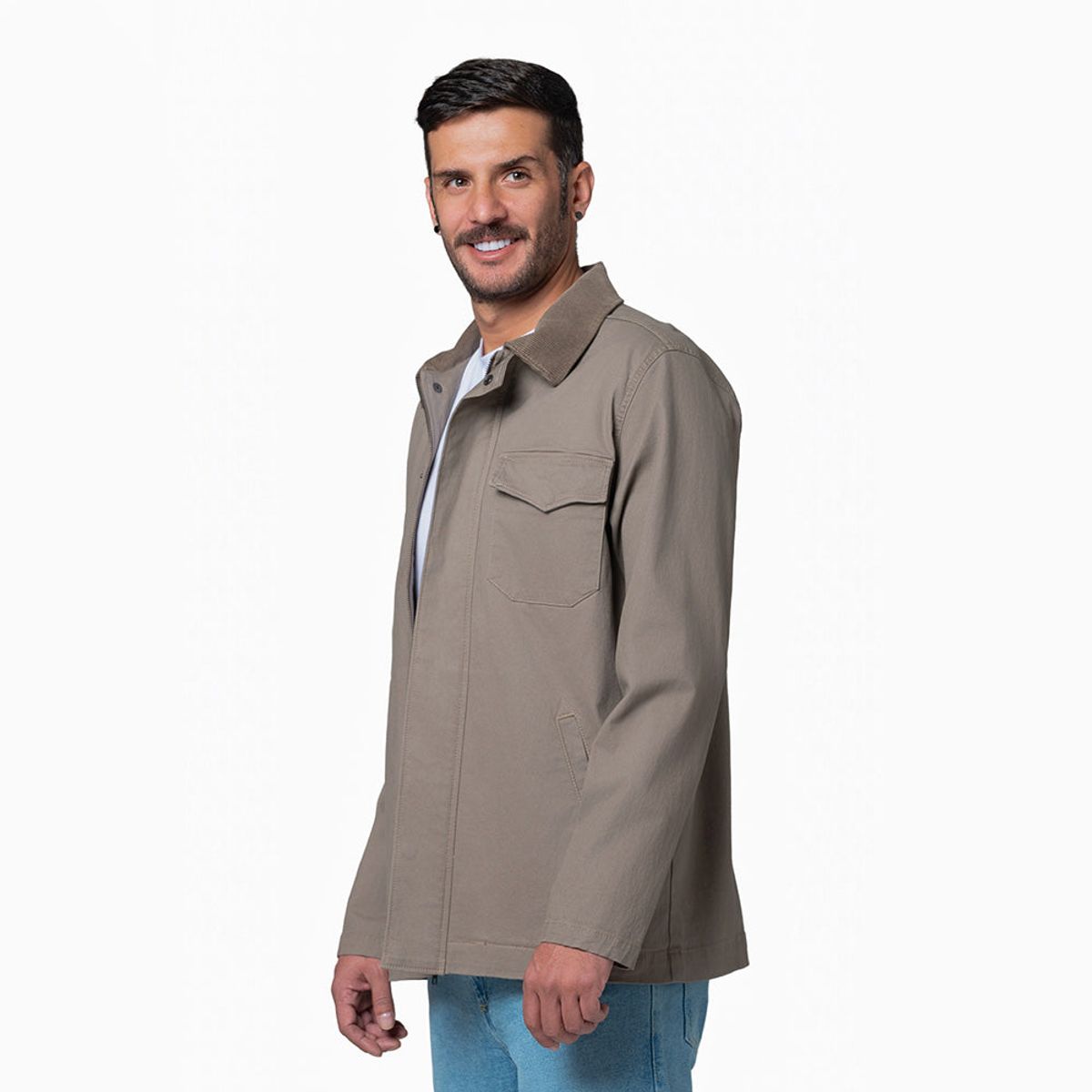 LEC LEE - Chaqueta Dril Hombre Lec Lee Verde Taupe S/Azul