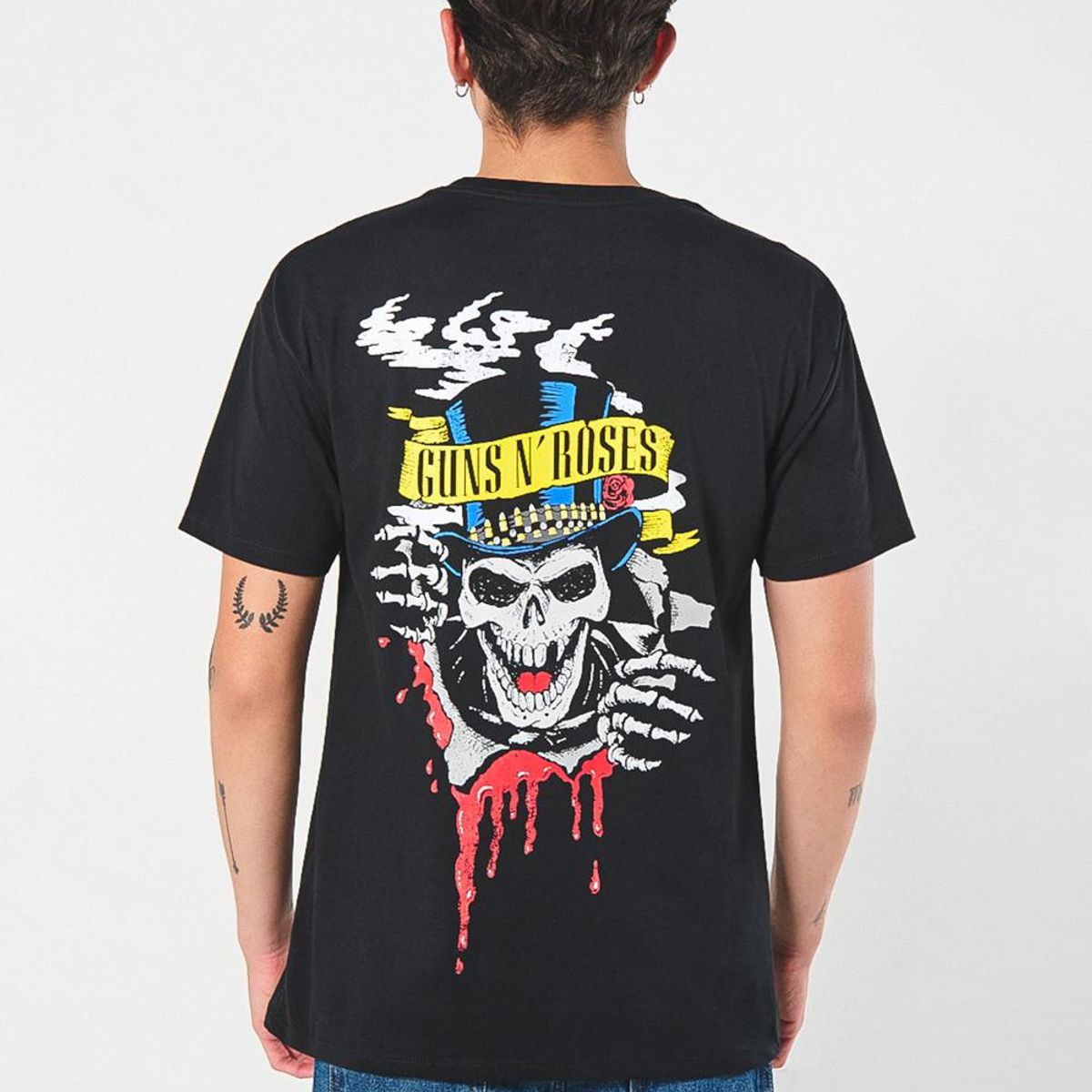 KOAJ - KOAJ Camiseta manga corta con estampado de Guns & Roses. Hombre