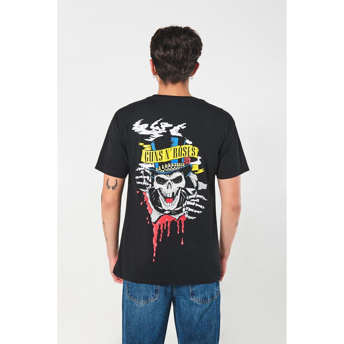 KOAJ - KOAJ Camiseta manga corta con estampado de Guns & Roses. Hombre