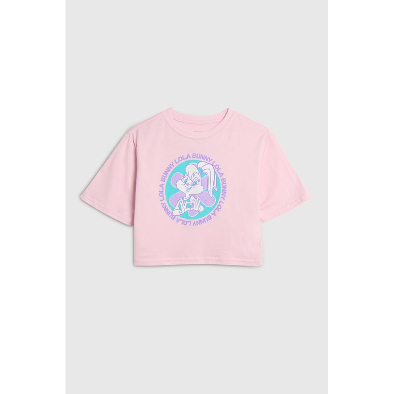KOAJ - KOAJ Camiseta crop top para niña estampado en frente de Loon Niña