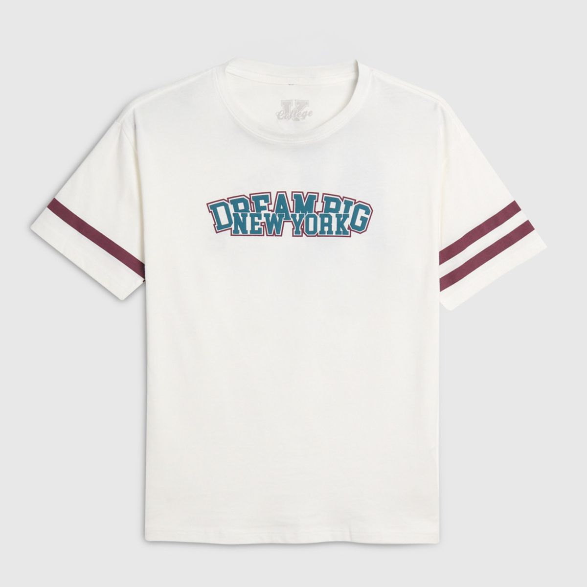 KOAJ - KOAJ Camiseta college crema en algodón oversize cuello redon Niño