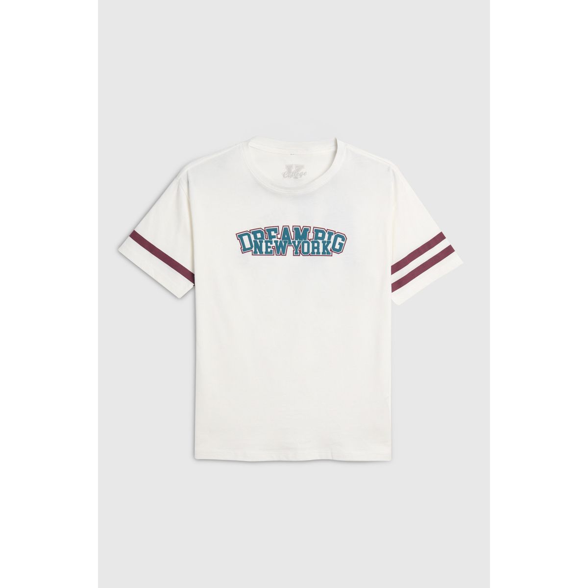 KOAJ - KOAJ Camiseta college crema en algodón oversize cuello redon Niño