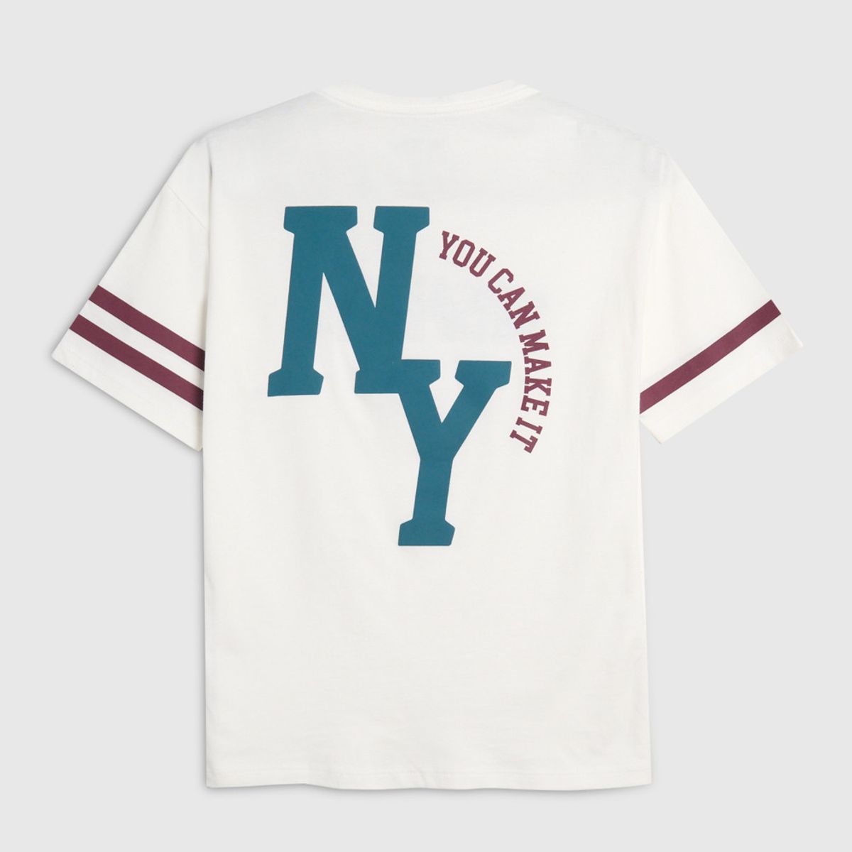 KOAJ - KOAJ Camiseta college crema en algodón oversize cuello redon Niño