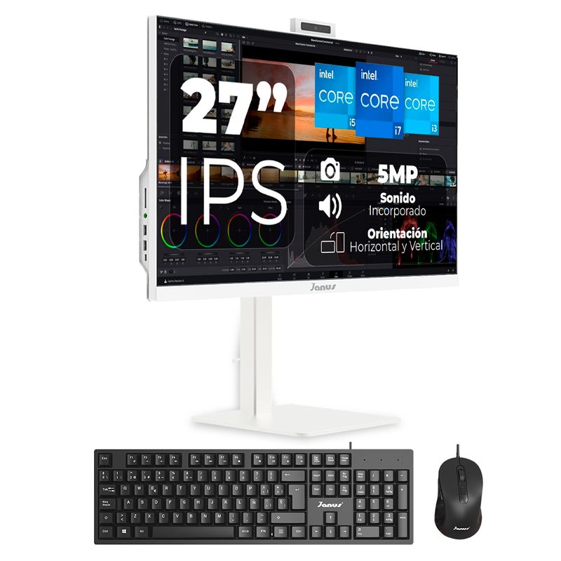 JANUS - All-in-One Janus 27 Intel Core i3-12100 RAM 8GB DDR4 SO-DIMM SSD 512GB Blanco