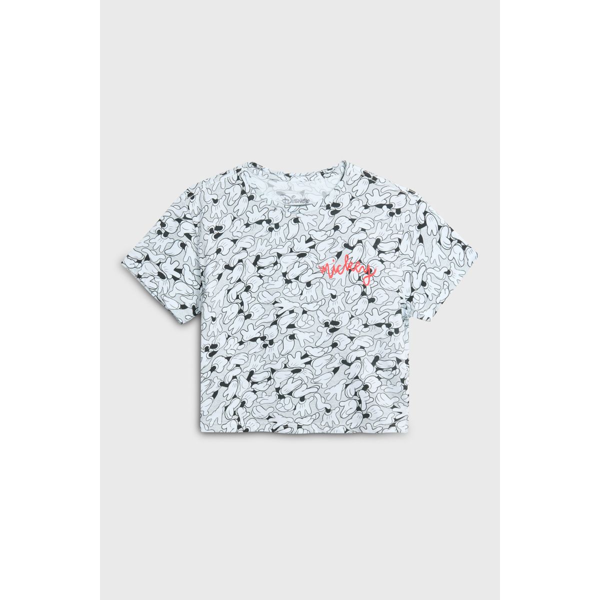 KOAJ - KOAJ Camiseta crop top crema clara con arte de Mickey Niña