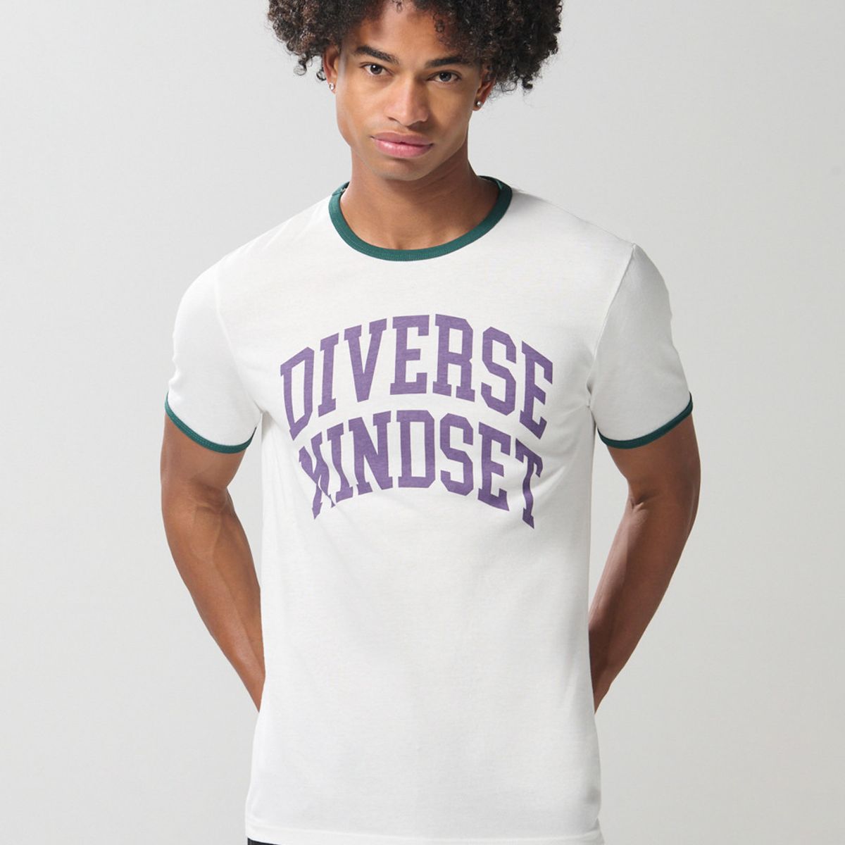 KOAJ - KOAJ Camiseta college crema en algodón con manga corta Hombre