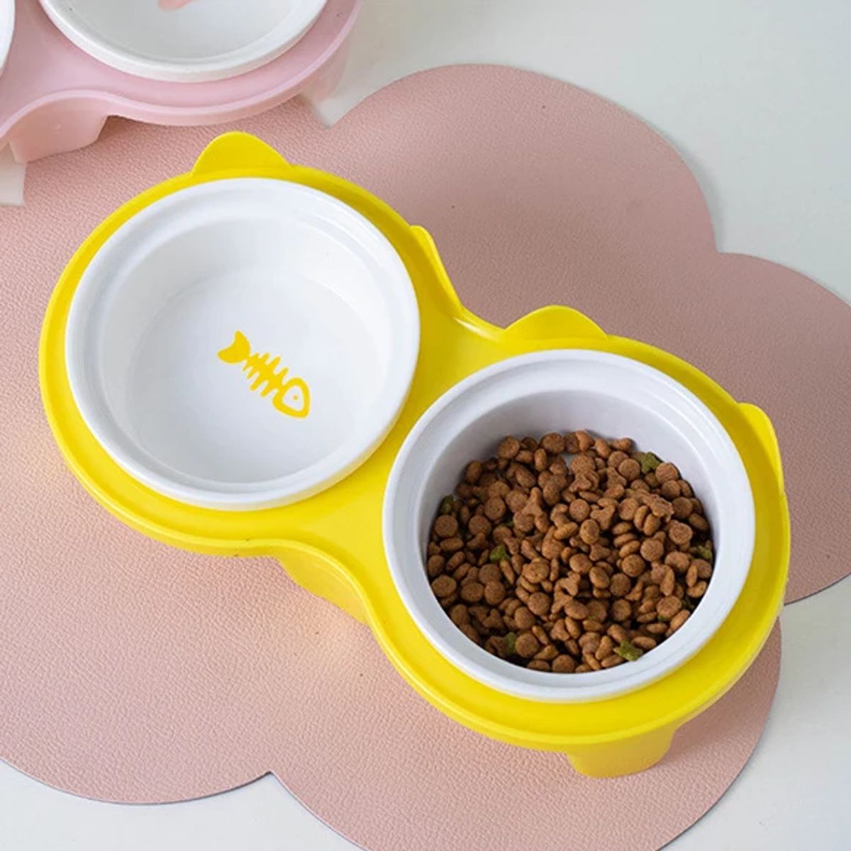 GENERICO - Plato Comedero Bebedero En Ceramica Elevado Inclinado Gato