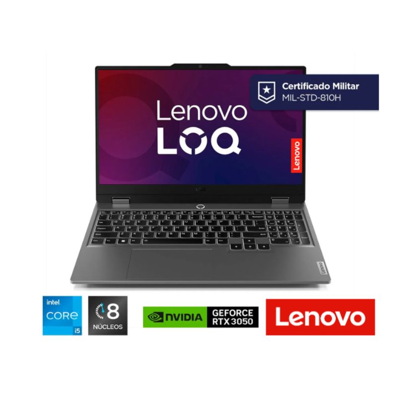 LENOVO - PORTATIL GAMER LENOVO LOQ 15IAX9,  I5 12450HX, SSD 512GB, DDR5 40GB,  6GB RTX3050