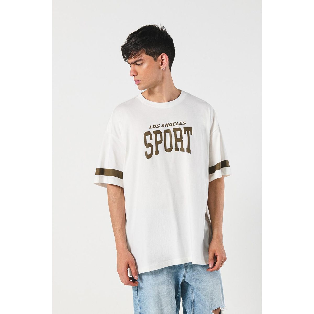 KOAJ - KOAJ Camiseta oversize manga corta con estampación college Hombre