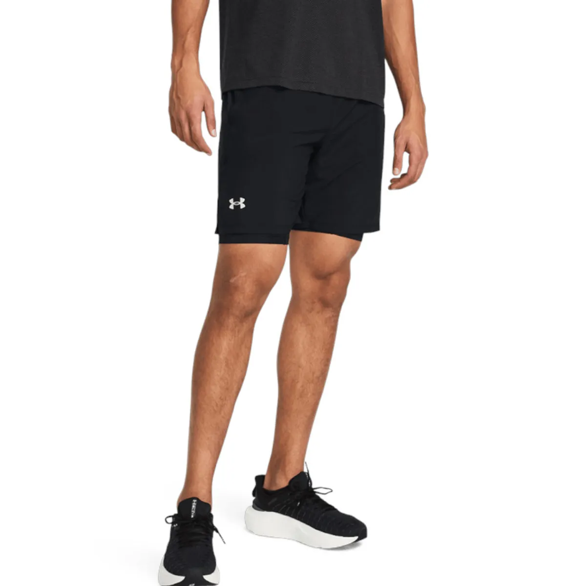UNDER ARMOUR - Pantaloneta Under Armour Launch 7 2N1 Hombre-Negro