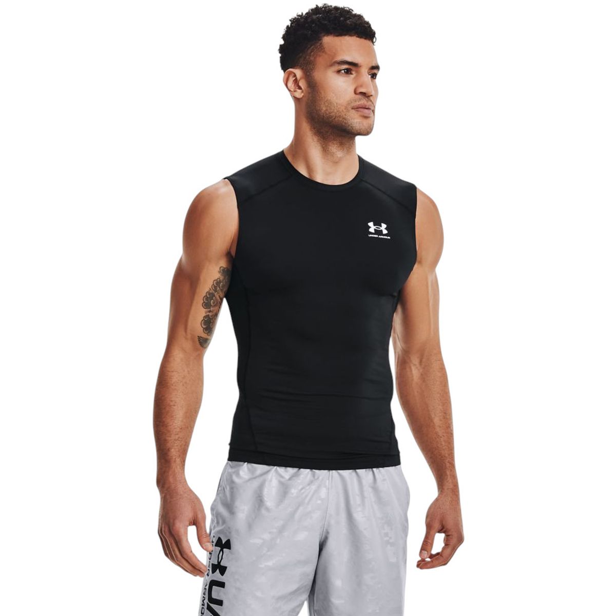 UNDER ARMOUR - Camiseta Sin Manga Under Armour Hg Comp Ss Hombre-Negro