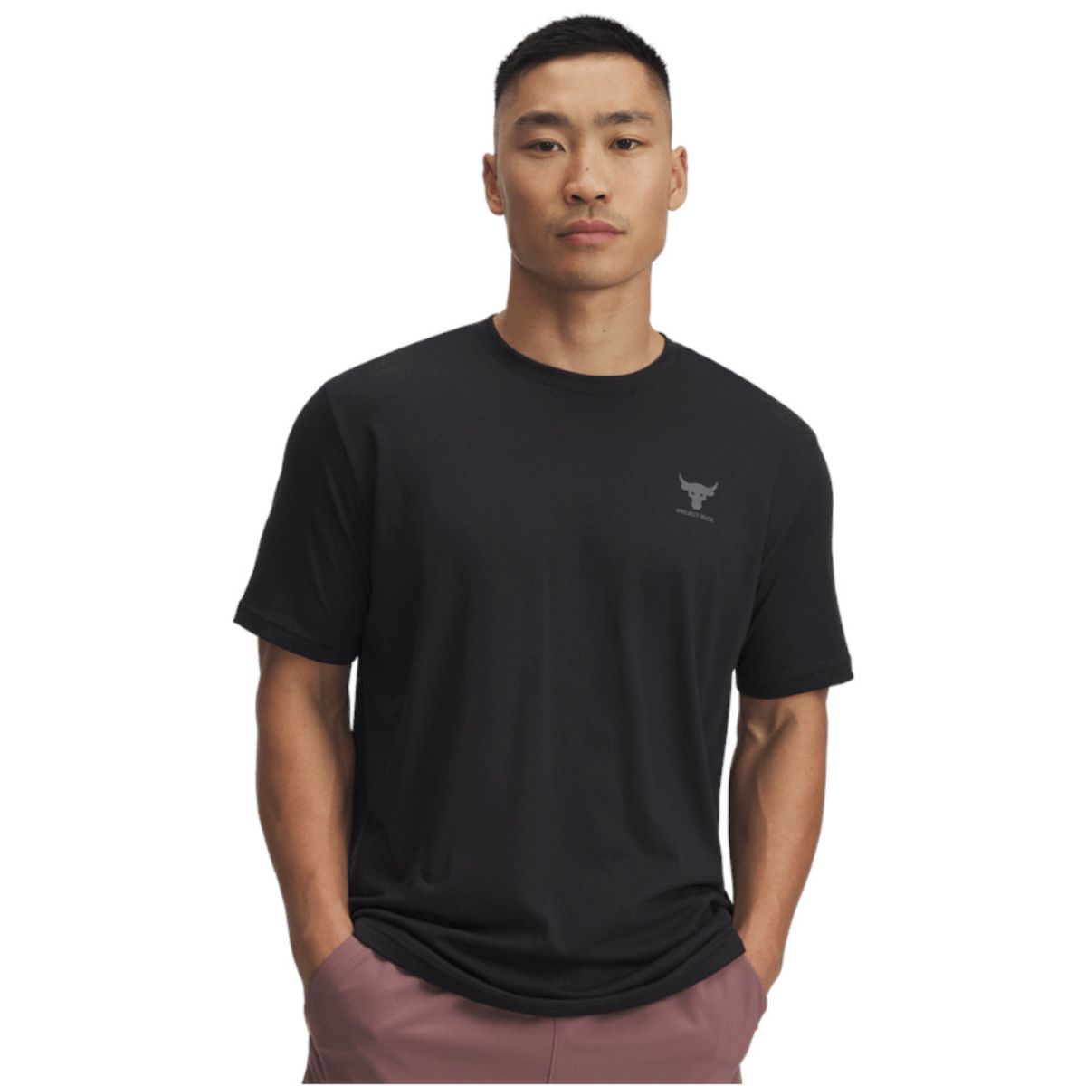 UNDER ARMOUR - Camiseta Under Armour Pjt Rck Smpl Brnd Ss Hombre-Negro