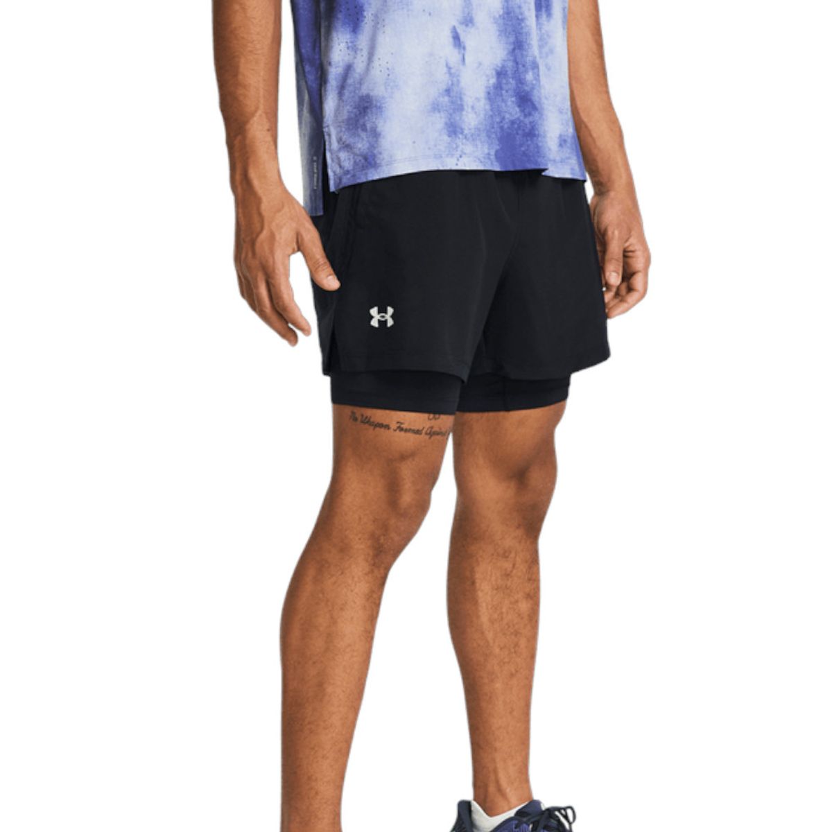UNDER ARMOUR - Pantaloneta Under Armour Launch 5 2N1 Hombre-Negro