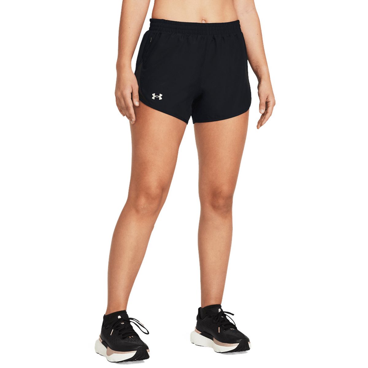 UNDER ARMOUR - Short Under Armour Fly By 3 Mujer-Negro