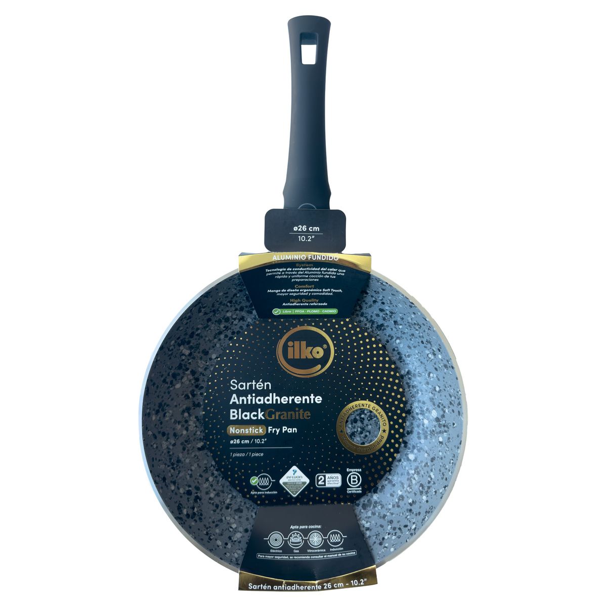 ILKO - SARTEN ANTIADH 26 CM BLACK GRANITE