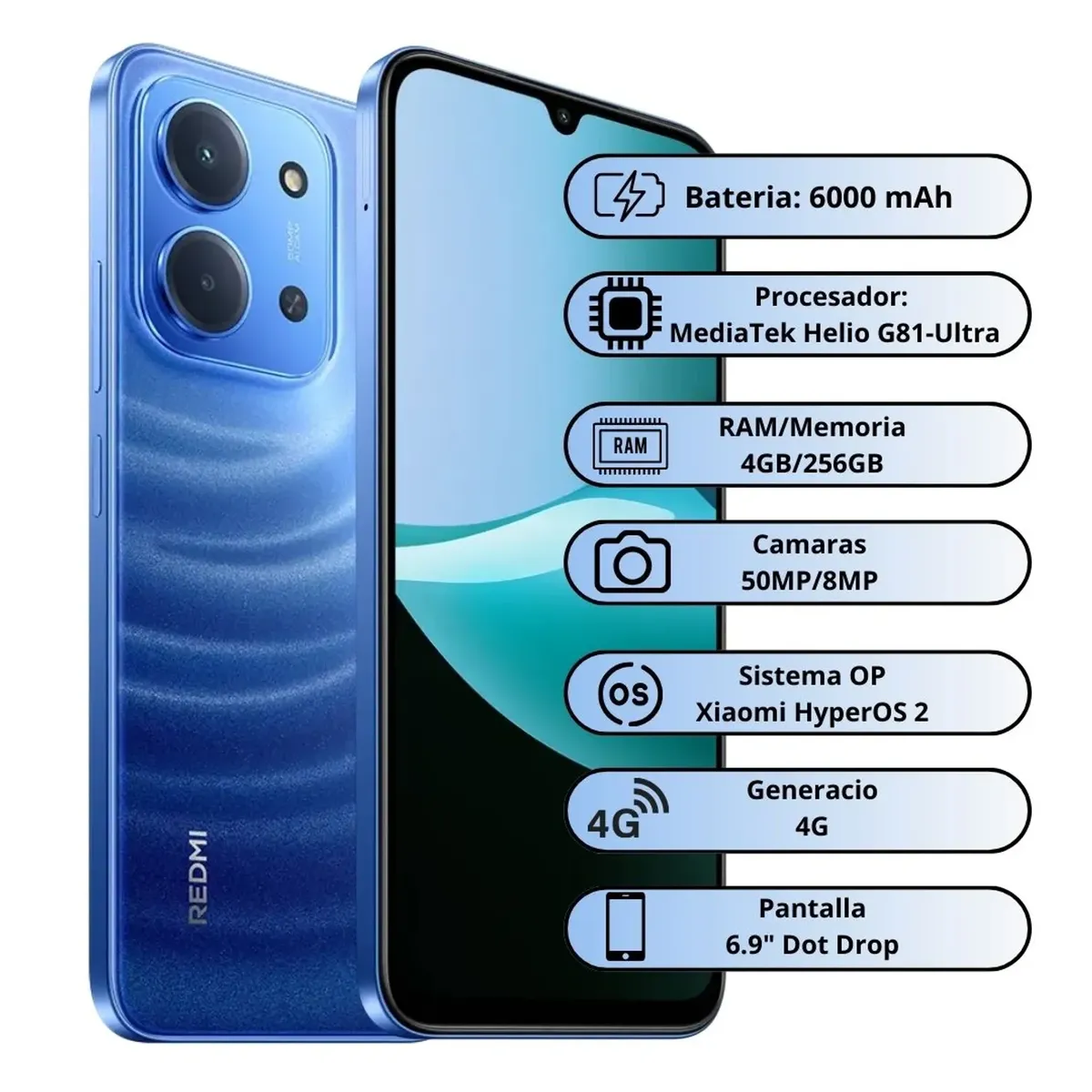 XIAOMI - Celular Redmi 15C 256Gb 4Ram - Azul Lunar