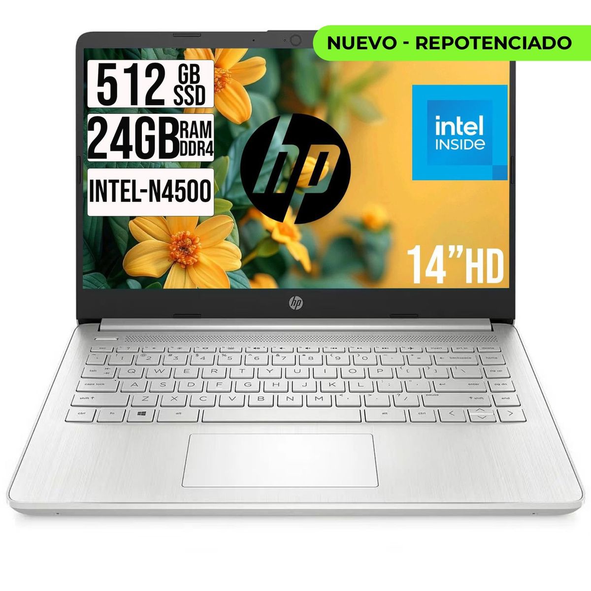 HP - PORTATIL HP  INTEL N4500 CORE SSD 512GB RAM 24GB LED 14 HD