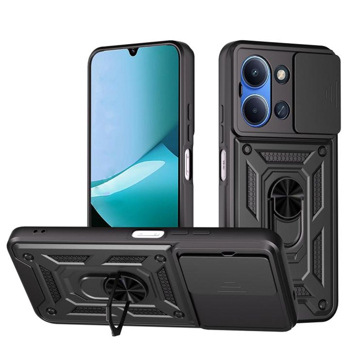 GENERICO - Funda Estuche Case Slider Compatible Con Xiaomi Redmi 15C Negro