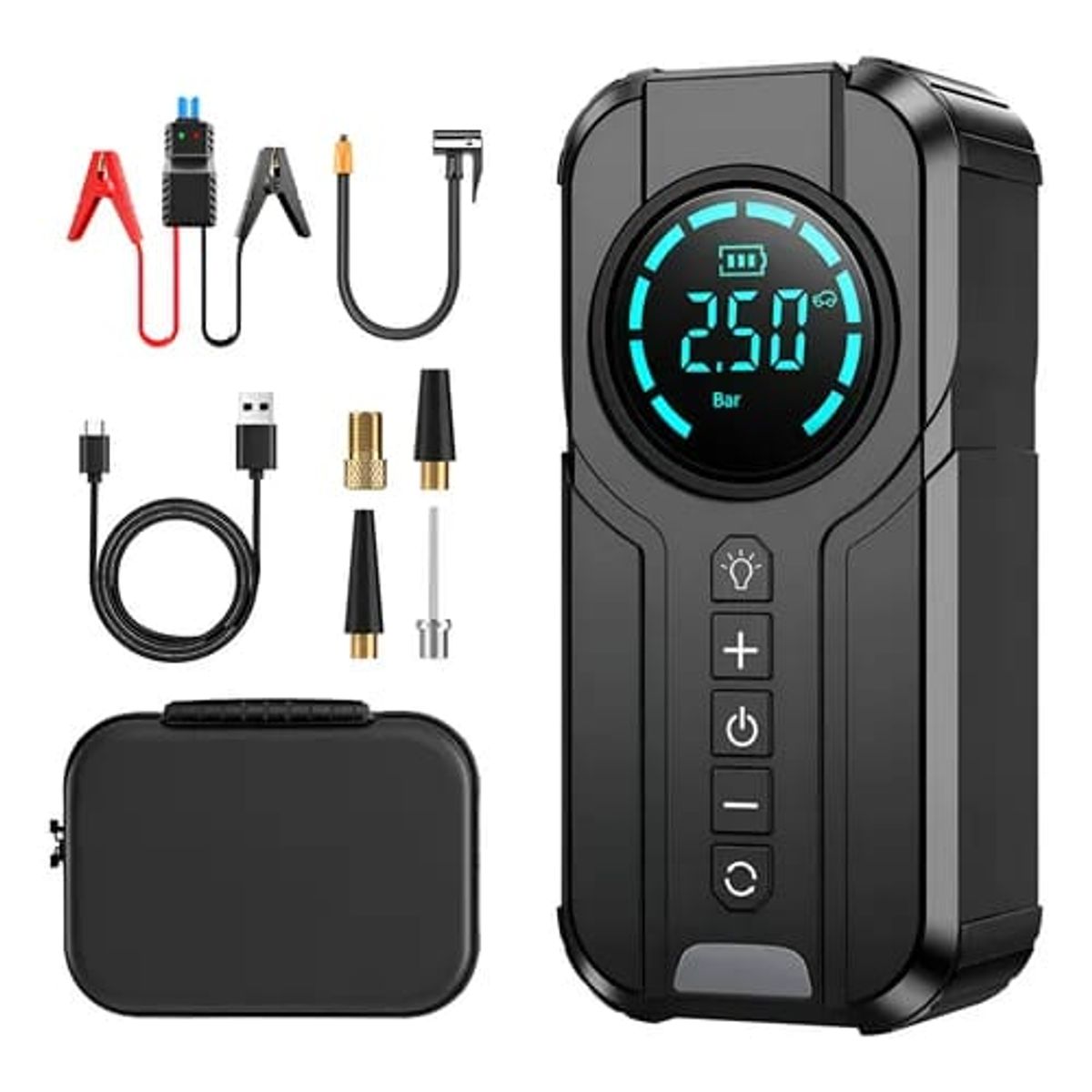 GENERICO - maquina 4 en 1 Arrancador, Compresor, Inflador y PowerBank